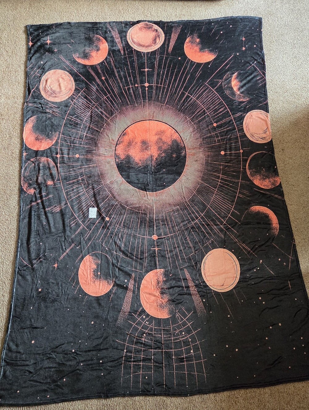 Cosmic Harmony Moon Phases Blanket Celestial Graphic 59×87 (XL Size)